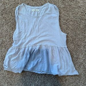 Free People Light Blue Peplum Tank Top